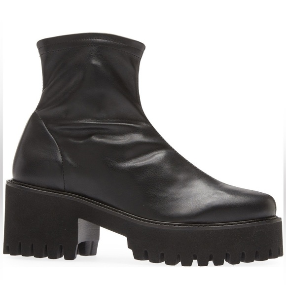 Frame Le Croyden Faux Leather Pull on Lug Sole Boot Blqck - Picture 4 of 14